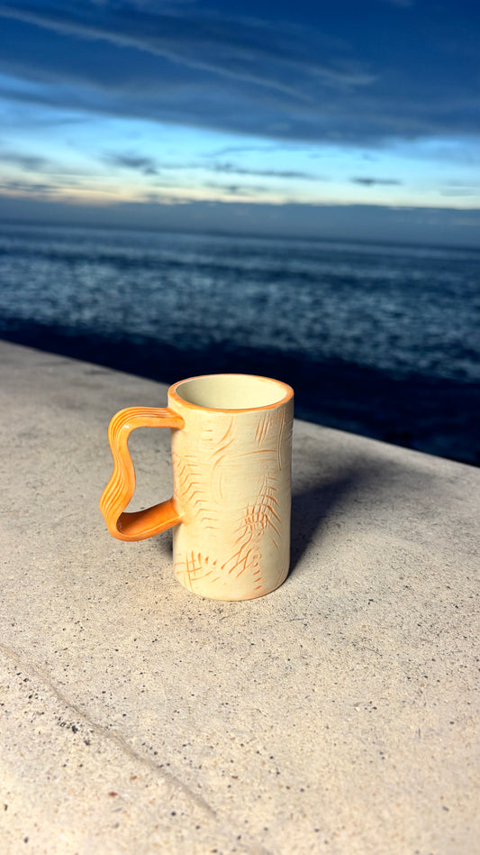 Orange wave mug